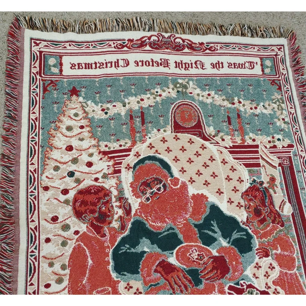 Holiday Tapestry Throw Blanket-Wall‎ Hanging-Night Before Christmas-Whiteaker